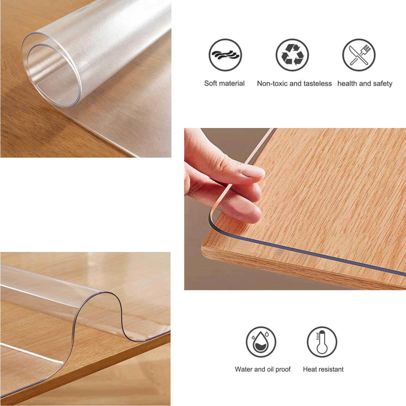 Protettivo Scrivania Trasparente Impermeabile all'olio Copri Tavolo PVC Trasparente per Desktop Mobili e Pavimenti,28×54in