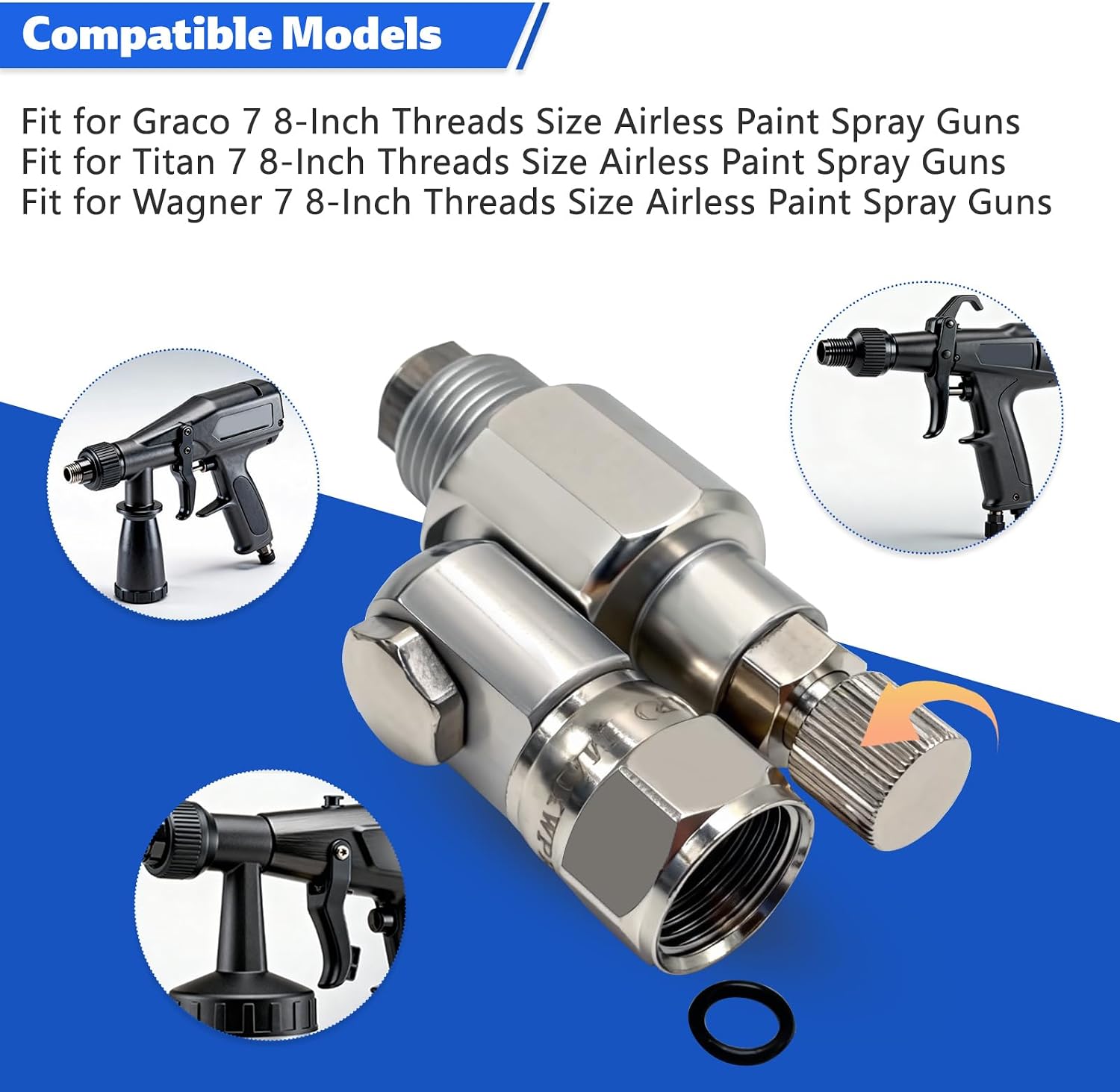 287030 CleanShot Shut-Off Valve Swivel Joint Fit for Graco Titan Wagner 7 8-Inch Threads Size Airless Paint Spray Guns Pole Extensions Anti-Spitting Valve Adapter Replace 287036 (Model 1)