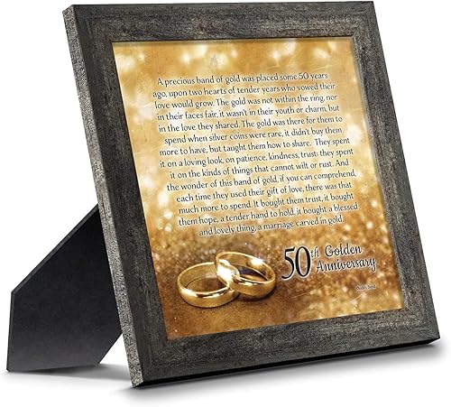 Crossroads Home Décor 50 bodas para padres, decoraciones de 50 aniversario para fiestas, regalos de aniversario dorado, 50 años, 50 para parejas,