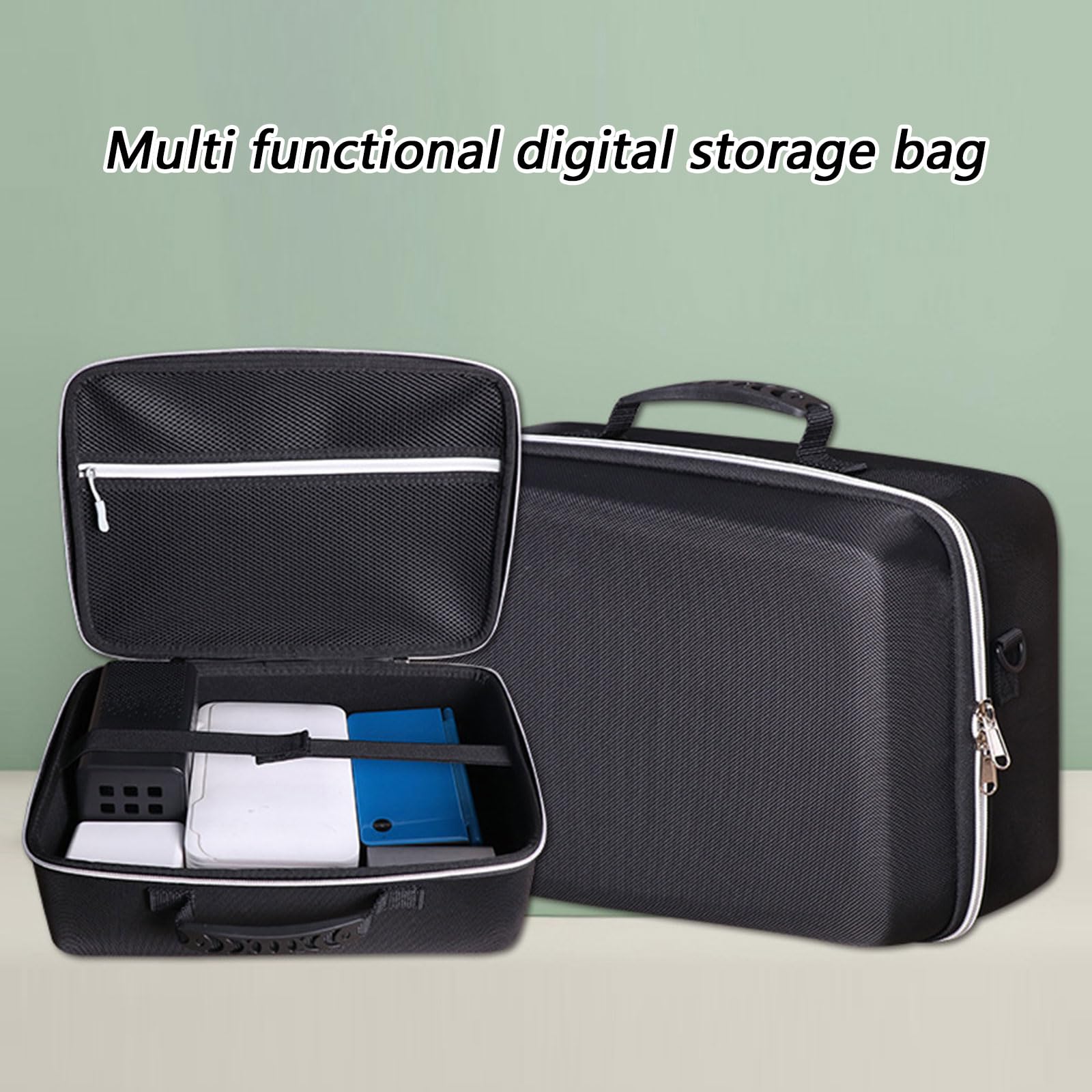 Custodia rigida per hard disk portatile da 3,5 pollici, custodia da viaggio con tracolla, leggera per il trasporto della stampante