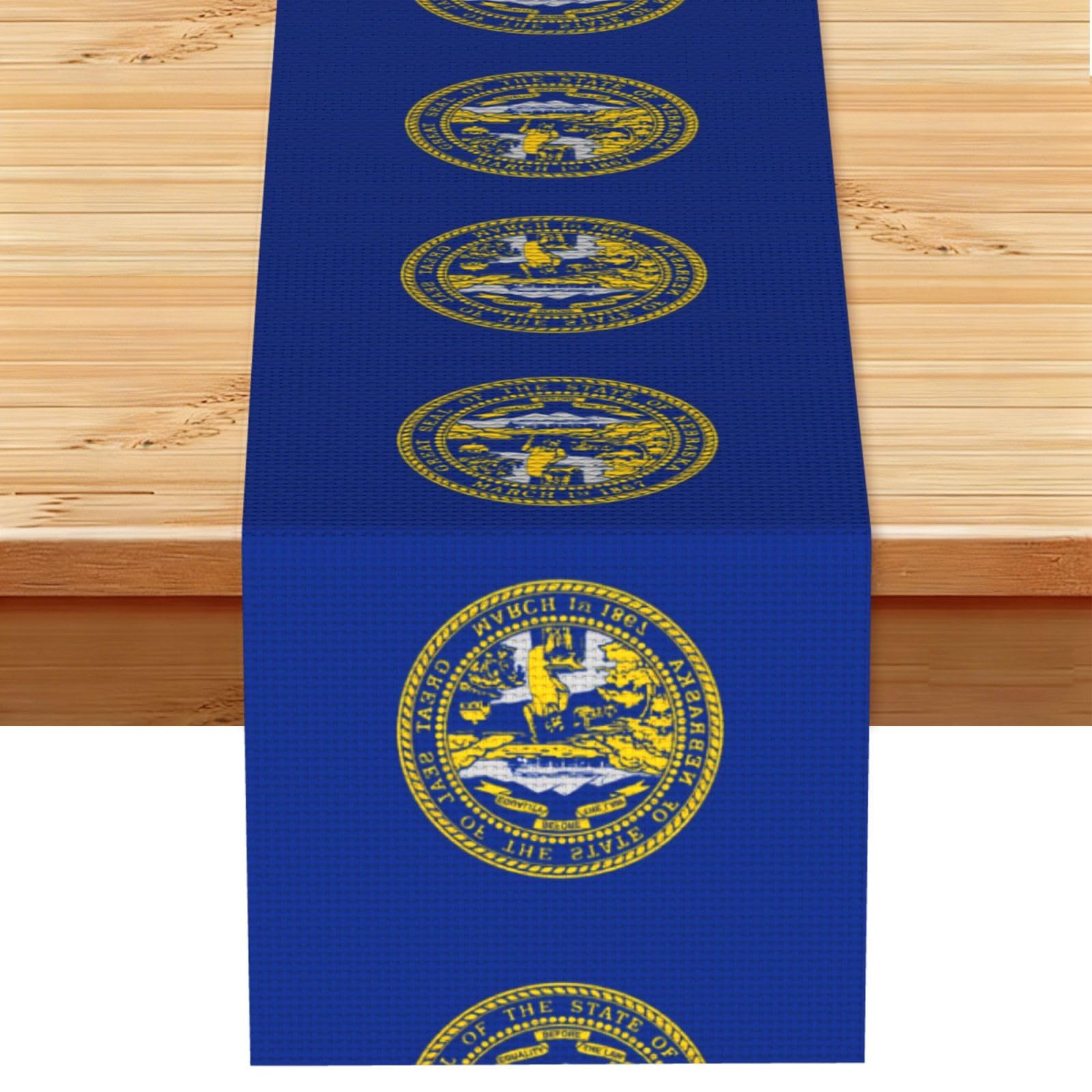 Nebraska Flag Linen Feel Table Runner Wedding Party Home Decoration