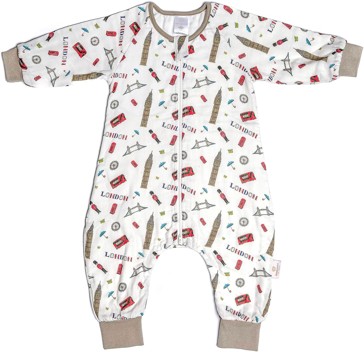 immispace - Ultra Soft Long Sleeve Footed Sleep Sack, 1.0 TOG 30% Organic Cotton + 70% Rayon from bamboo