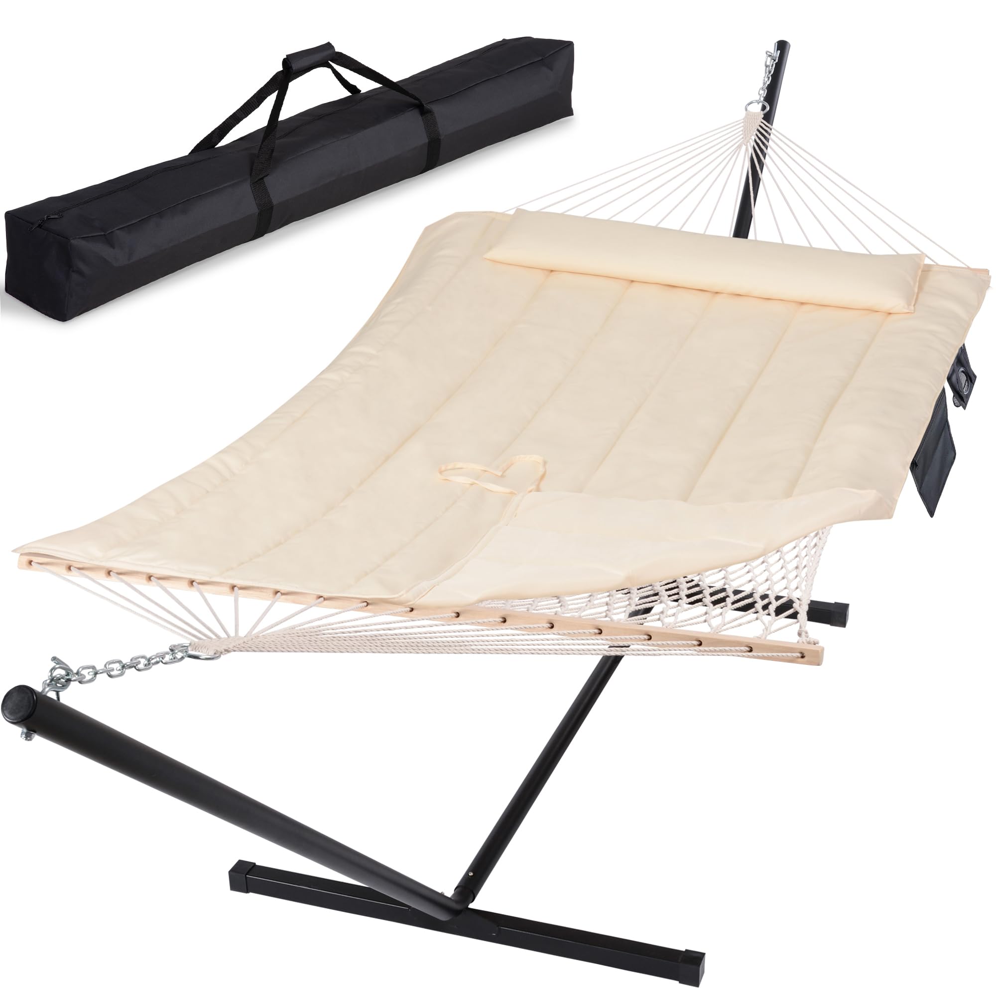 Photo 1 of SUNCREAT Two Person Hammock with 12ft Stand Included, Beige