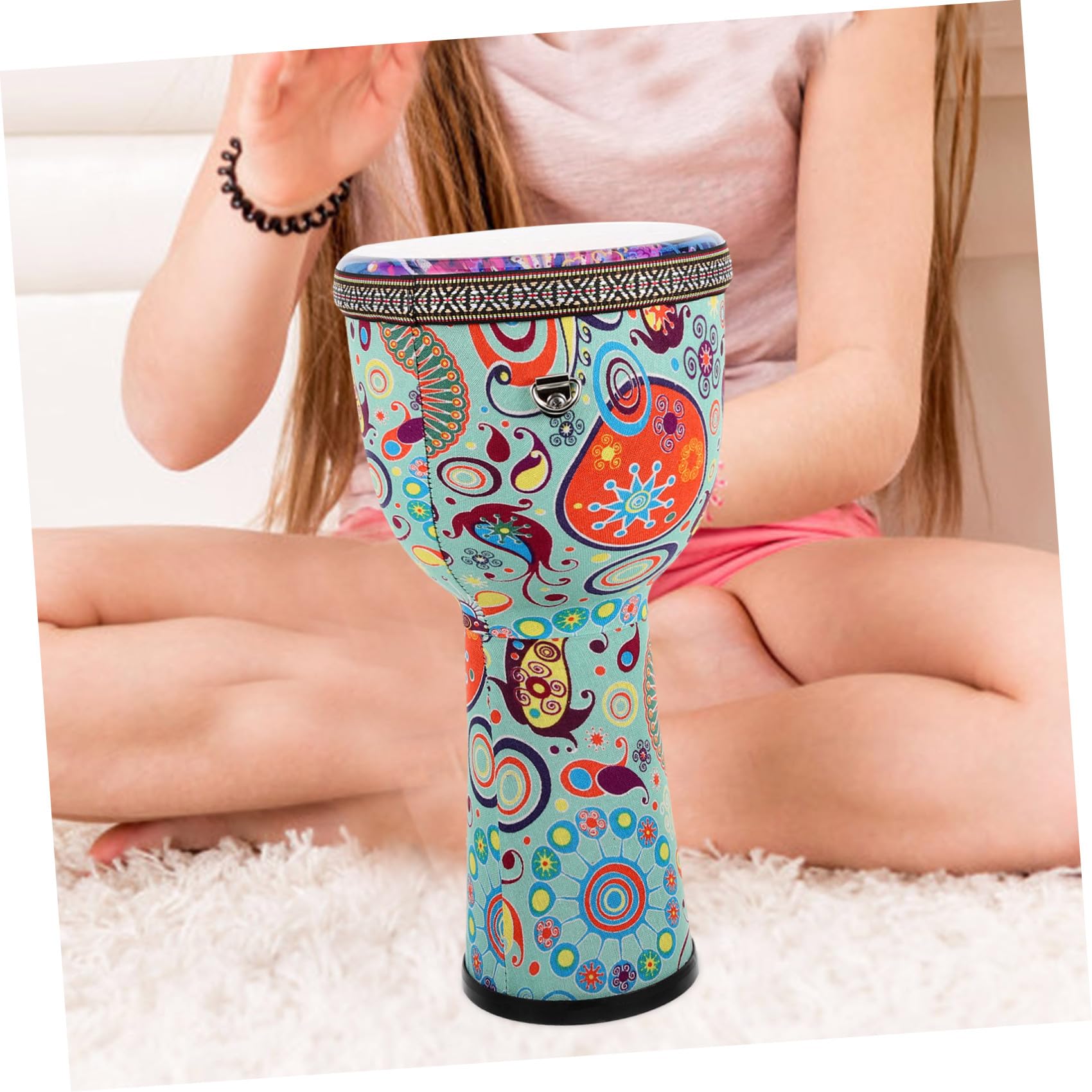 Djembé Africano de Mano 8 Pulgadas Ligero para Principiantes | Pvc, Diseño Patrón Único y Varios Estilos, Uso Versátil, Instrumento de Percusión Estilo Aleatorio