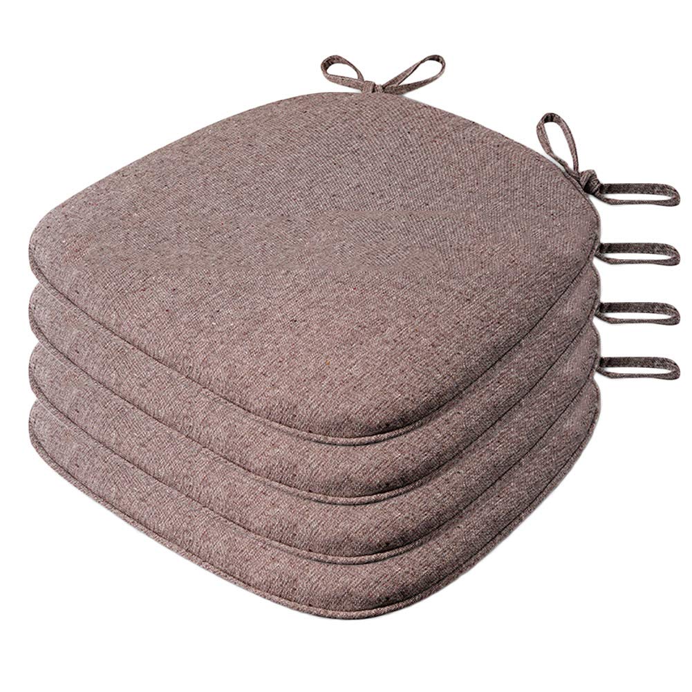 Cojín de silla de comedor pack de 4 almohadillas de lino antideslizantes para cocina