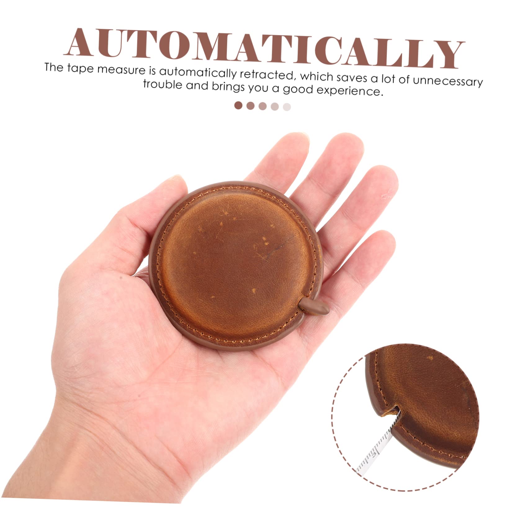 4 Piezas mini métrica measuring tape herramienta de costura herramienta de medición de costura adhesiva de doble cara métrica multiusos medidor de cuerpo Brown SHINEOFI
