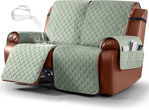 Miniatura 19 de Ruaozz Funda impermeable para sofá reclinable de 1 pieza, fundas para sofás para sofás reclinables, funda para sofá reclinable, lavable, protector