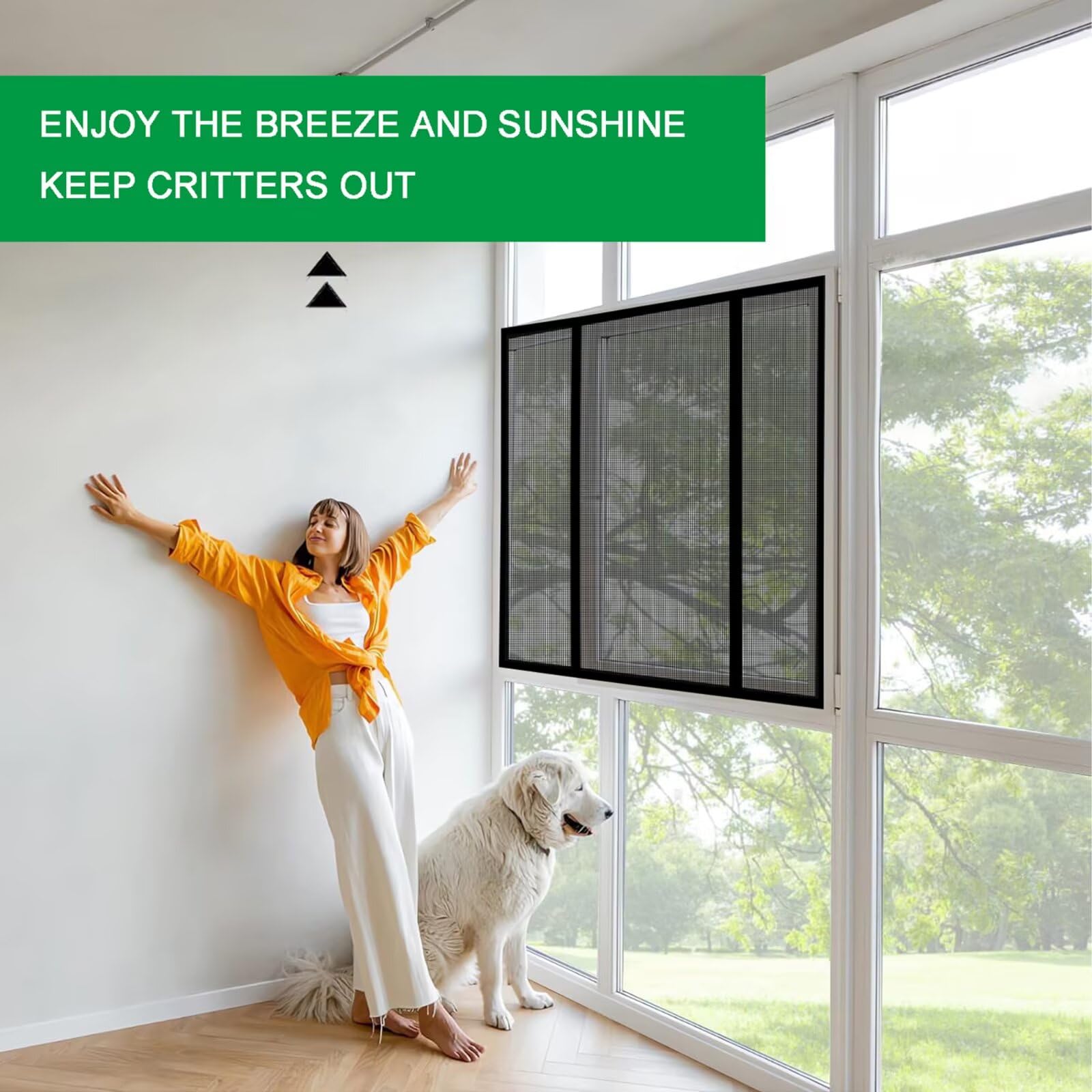 W175 x H190cm Fenster Fliegengitter Katzensicher | Katzengitter Ohne Bohren Kratzfest Stabil Für Alle Innen Fenster Dachfenster Balkontür Wohnung Weiß