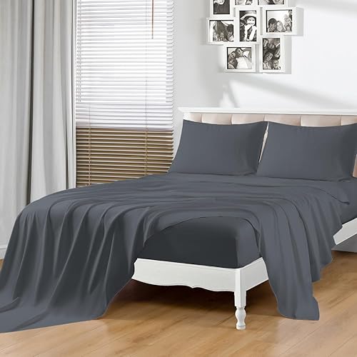 Miniatura 1 de KACEMOO Sábanas refrescantes de bambú tamaño King, 100% viscosa de bambú, juego de sábanas transpirables de 17 pulgadas, sábanas sedosas de bolsillo