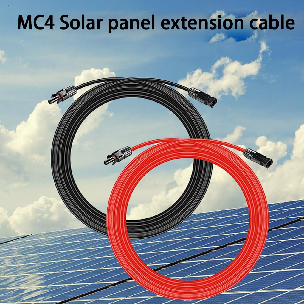 2 Paar Solar Flachkabel für einfache Installation ohne Bohren PC Solar Pv Diode Stecker männlich weiblich IP67, 5 Meter