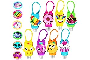 8-Pack Empty Mixed Kids Hand Sanitizer Travel Size Holder Keychain Carrier