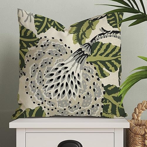 Vista 208 de ArogGeld Chinoiserie - Fundas de almohada escénicas asiáticas, estilo asiático, funda de almohada azul y verde Kelly, funda de cojín para decoración