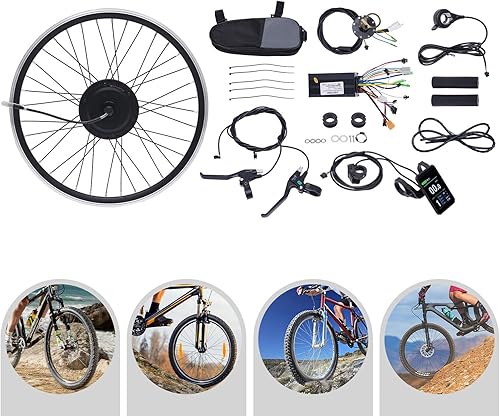 Miniatura 7 de Kit de conversión de bicicleta eléctrica de 24 pulgadas, rueda delantera y trasera, kit de conversión de motor de bicicleta eléctrica de 36 V 500 W,
