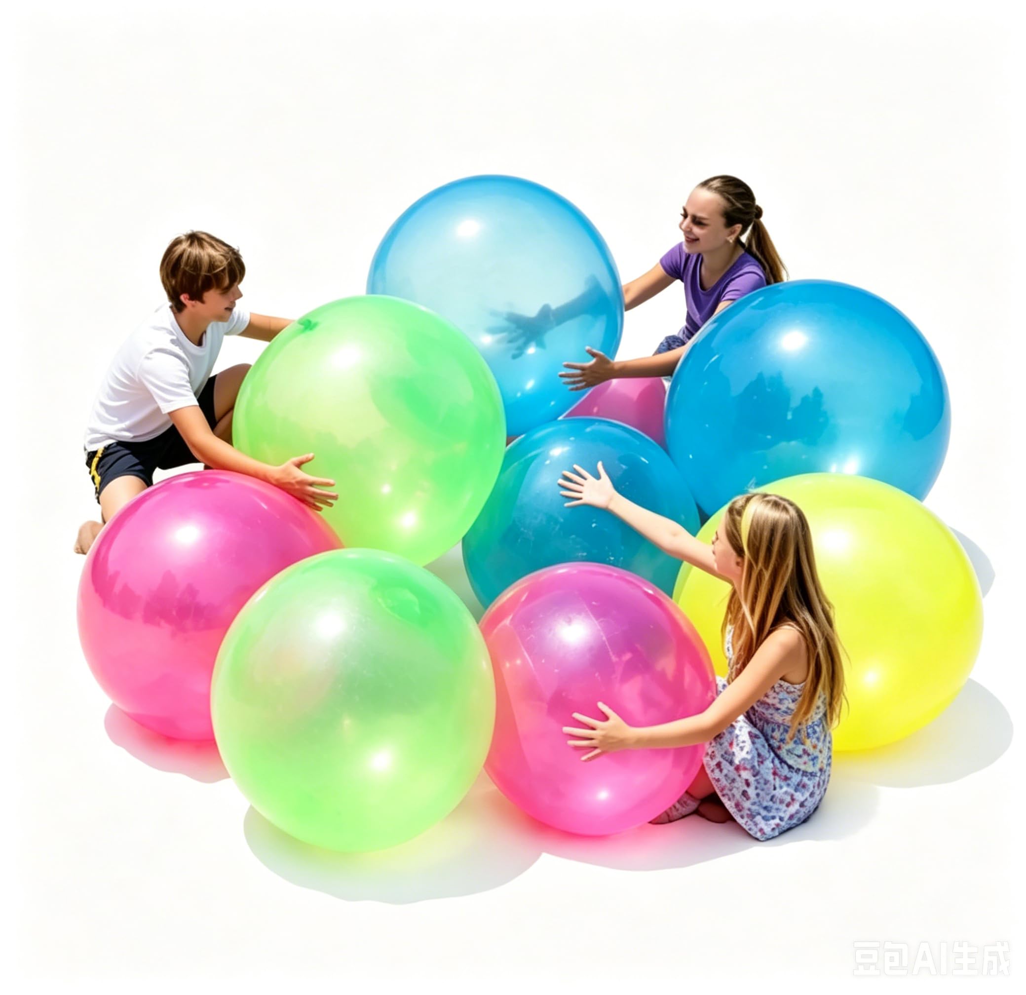 5Pcs Water Balloons, Giant Water Ball Set with Air Pump, Outdoor Summer Pool Party Activity, Multi-Colour Inflatable Water Accessory for Garden Fun, Five Colours and Air Pump Included, Durable Design