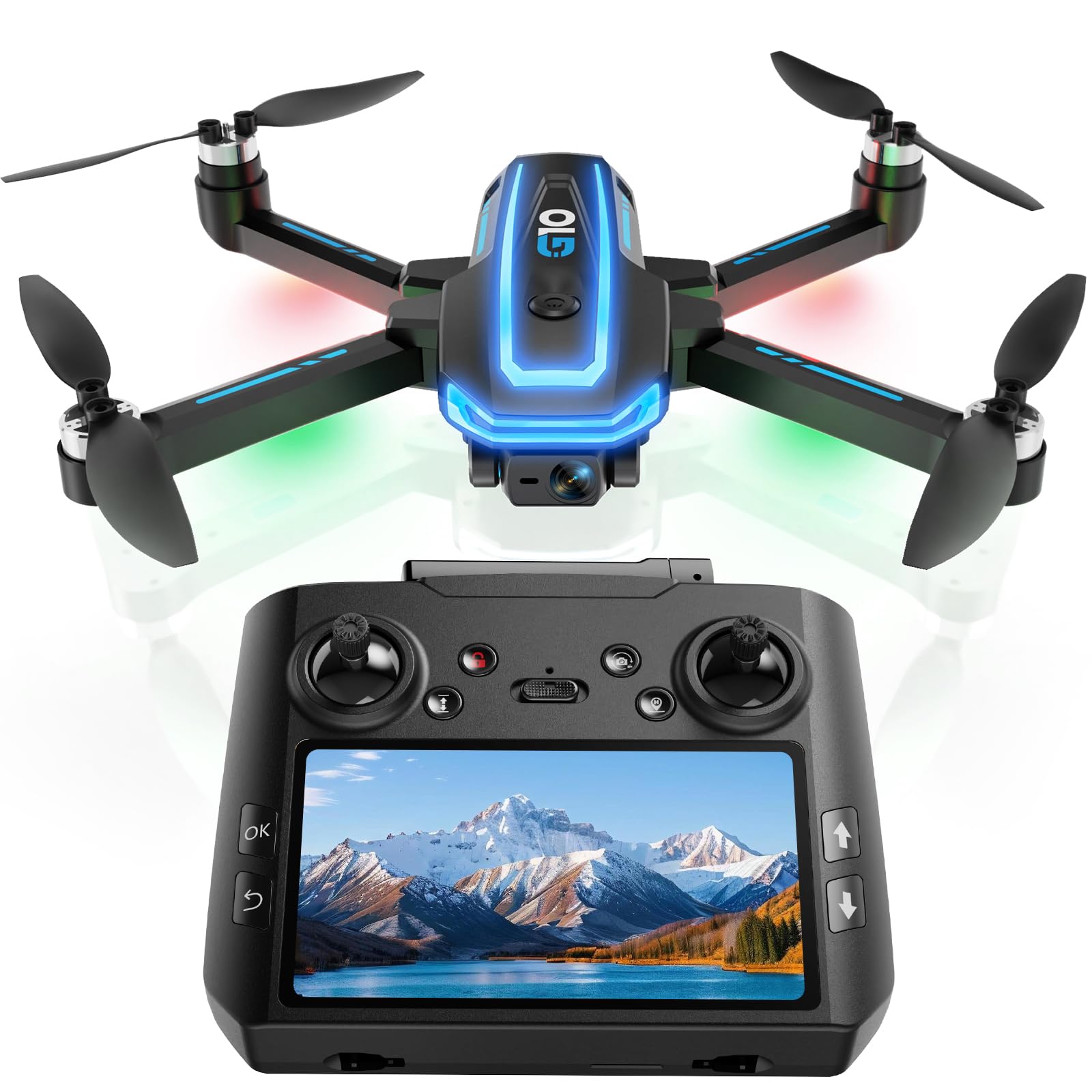 GPS Drohne mit kamera EIS 4K(Bildschirmfernsteuerung),Faltbare Mini Drone für Erwachsene, Einsteiger und Kinder, 45 Minuten Flugzeit, 2 zusätzliche Akkus, Auto Rückkehr, Unter 249g, C0