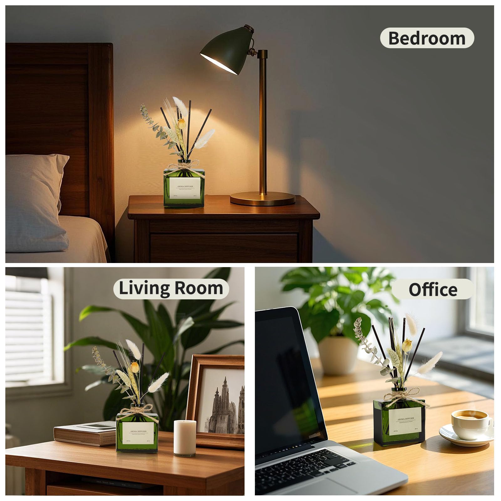 Eleganter blumiger Schilfrohr-Diffusor – Jasmin- und Lilienduft für Zuhause, Büro oder als Geschenk.