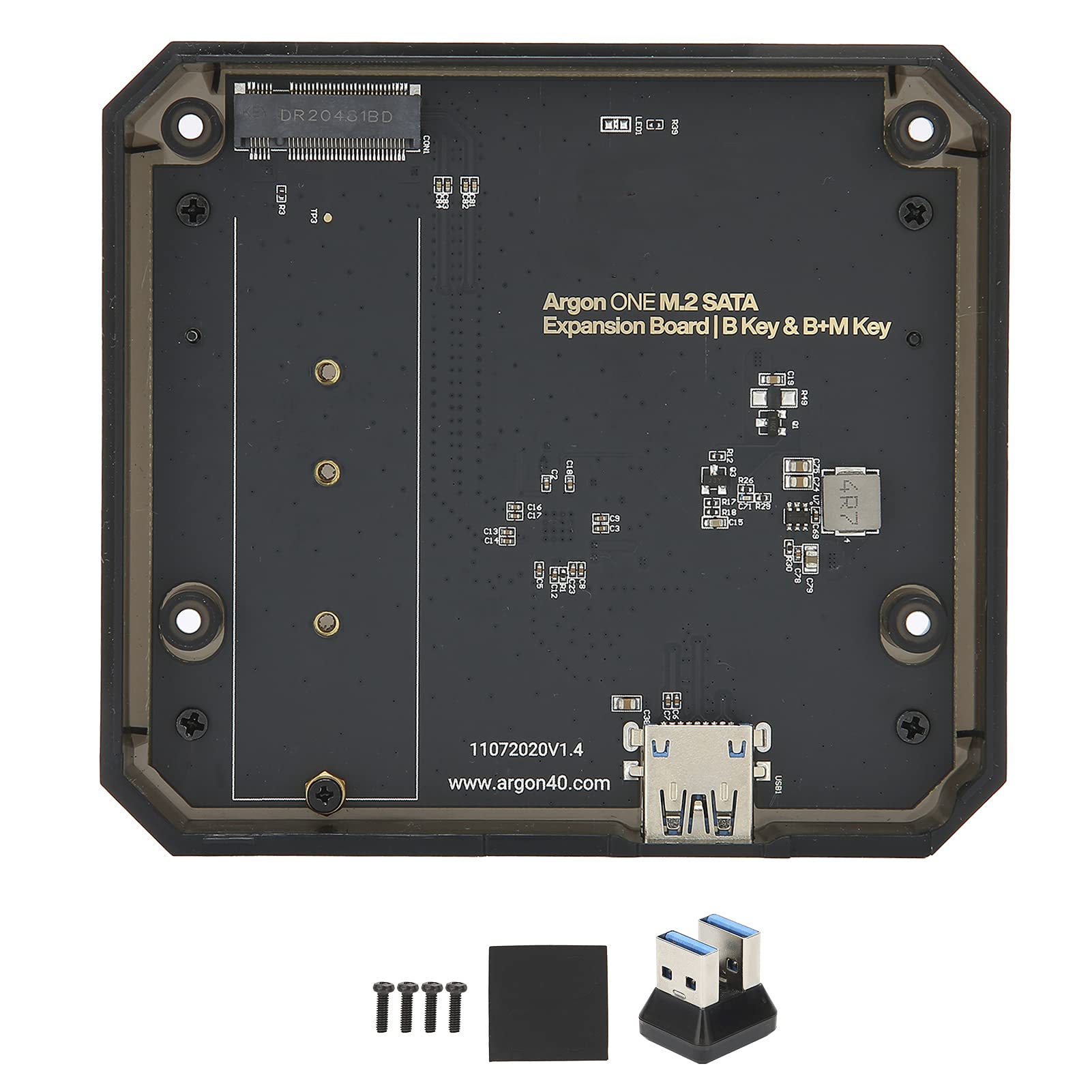 Cryfokt Caja de Placa de Expansión 4B M.2, Adaptador USB3.0 a SSD, Solución de Almacenamiento de Alta Velocidad para Entusiastas de la Informática ABS + PCB