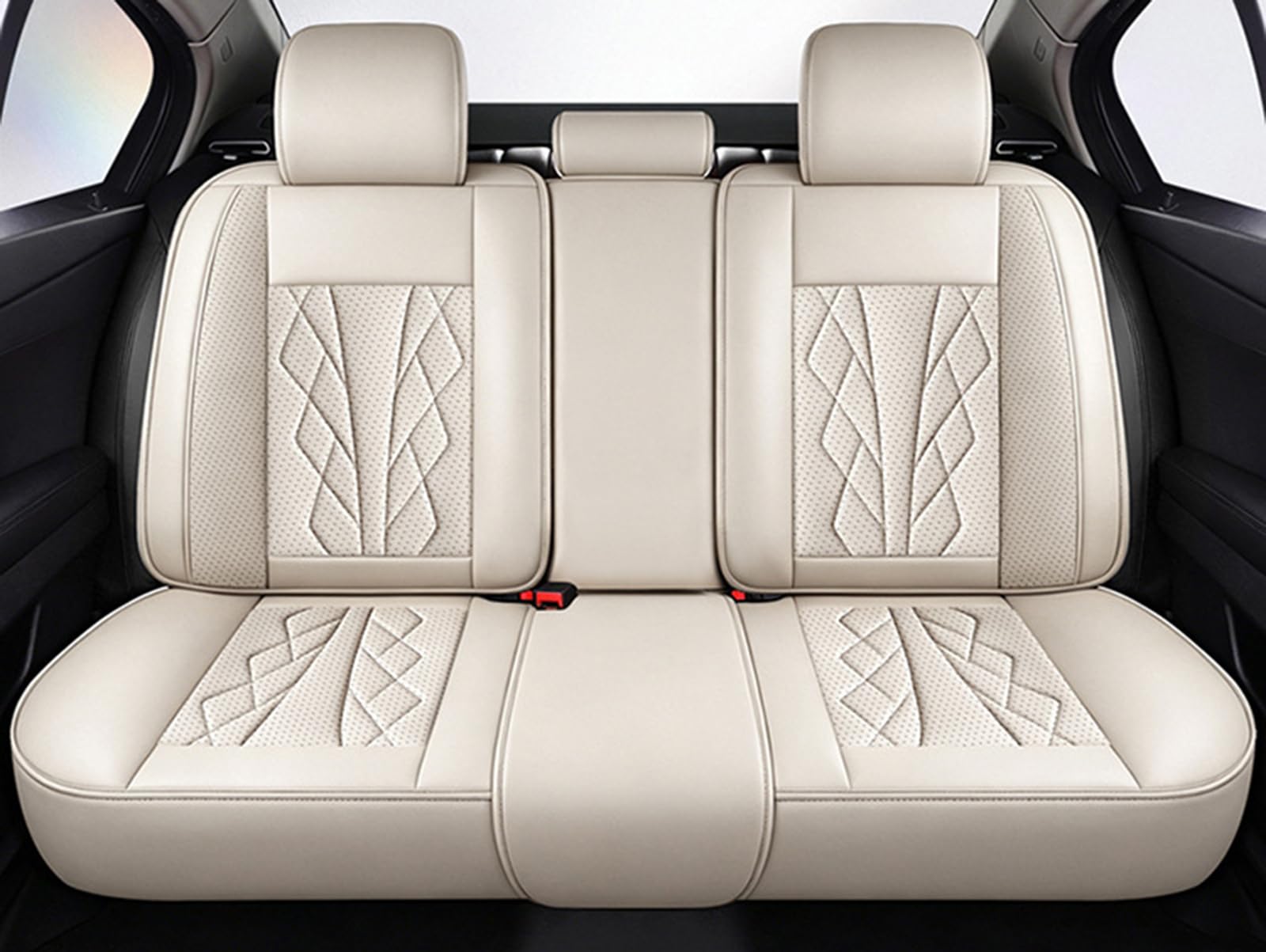 Coprisedili per auto universali in pelle Copertura completa, impermeabili | per auto, SUV e camion, protezione per sedile automobilistico in pelle PU premium con design antiscivolo,