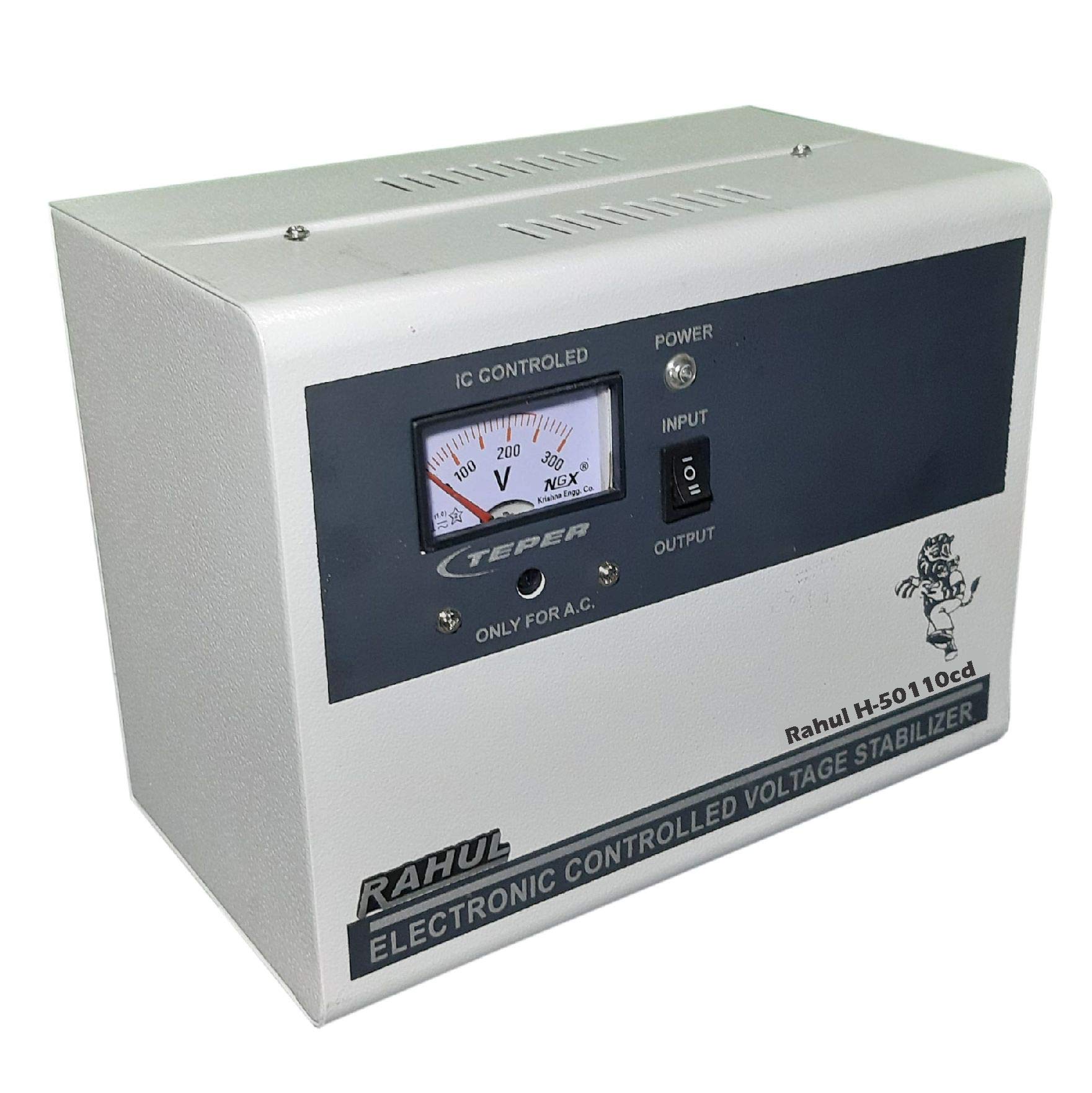 Rahul H-50110cd in Put 100-280 Volt,5 Booster,Best Suitable for 2 Tonns Air Conditioners,If You Use Anything Other Than AC,Then Only Load a Maximum of 10 Amps,Automatic Copper Voltage Stabilizer 1
