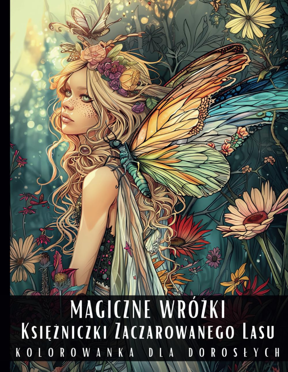 Kolorowanka Dla Dorosłych Magiczne Wróżki Księżniczki Zaczarowanego Lasu: Antystresowa Relaksująca Książka Piękne Bajkowe Istoty Wśród Leśnych Zwierząt I Roślin - 50 Stron z Rysunkami Do Pokolorowania