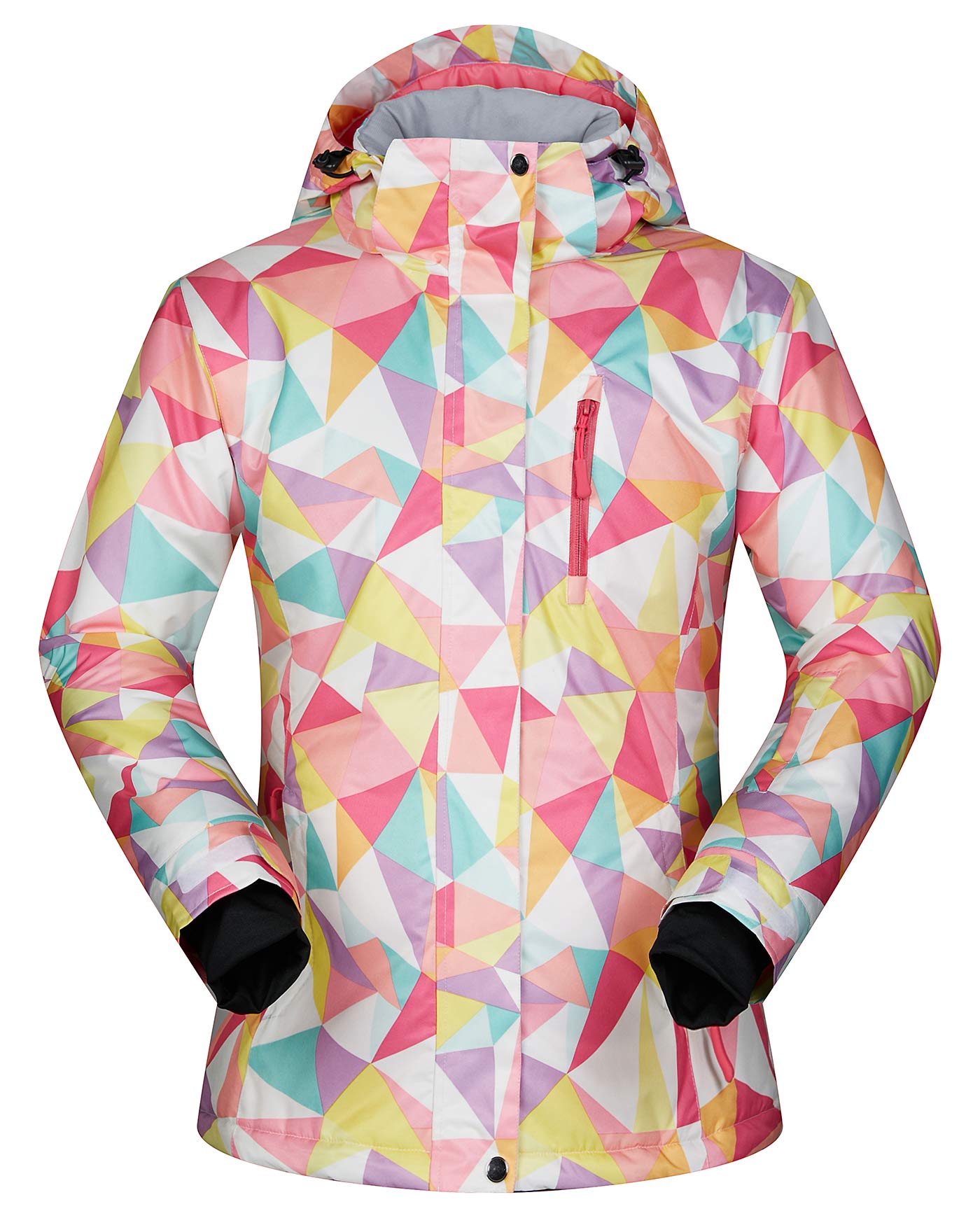 Women's Ski Jacket Outdoor Waterproof Windproof Coat Snowboard Mountain Rain Jacket Bright Colorful Print