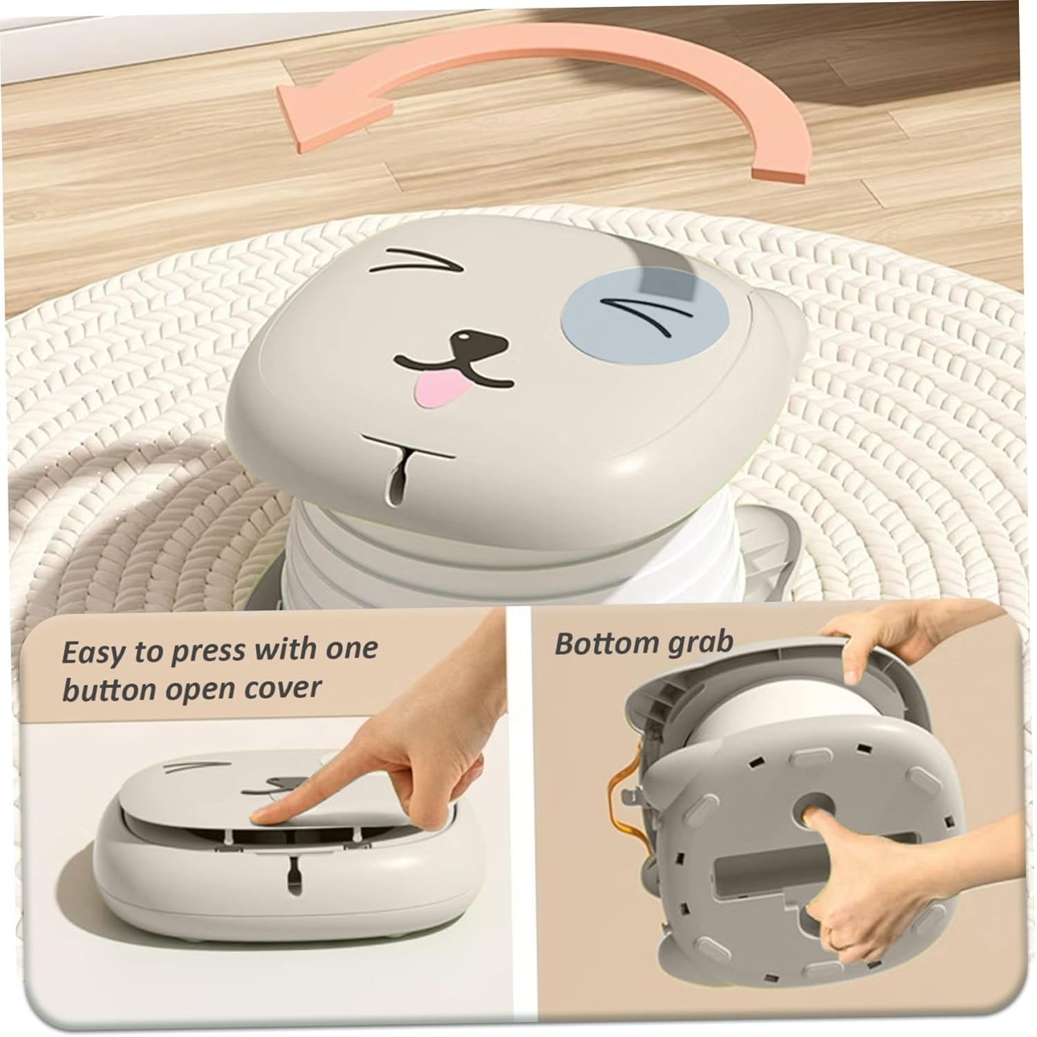 Portable Potty for Toddler, Practical & Foldable Travel Potty with Trash Bag & Storage Bag for Car, Camping, Outdoor, Indoor, Grey