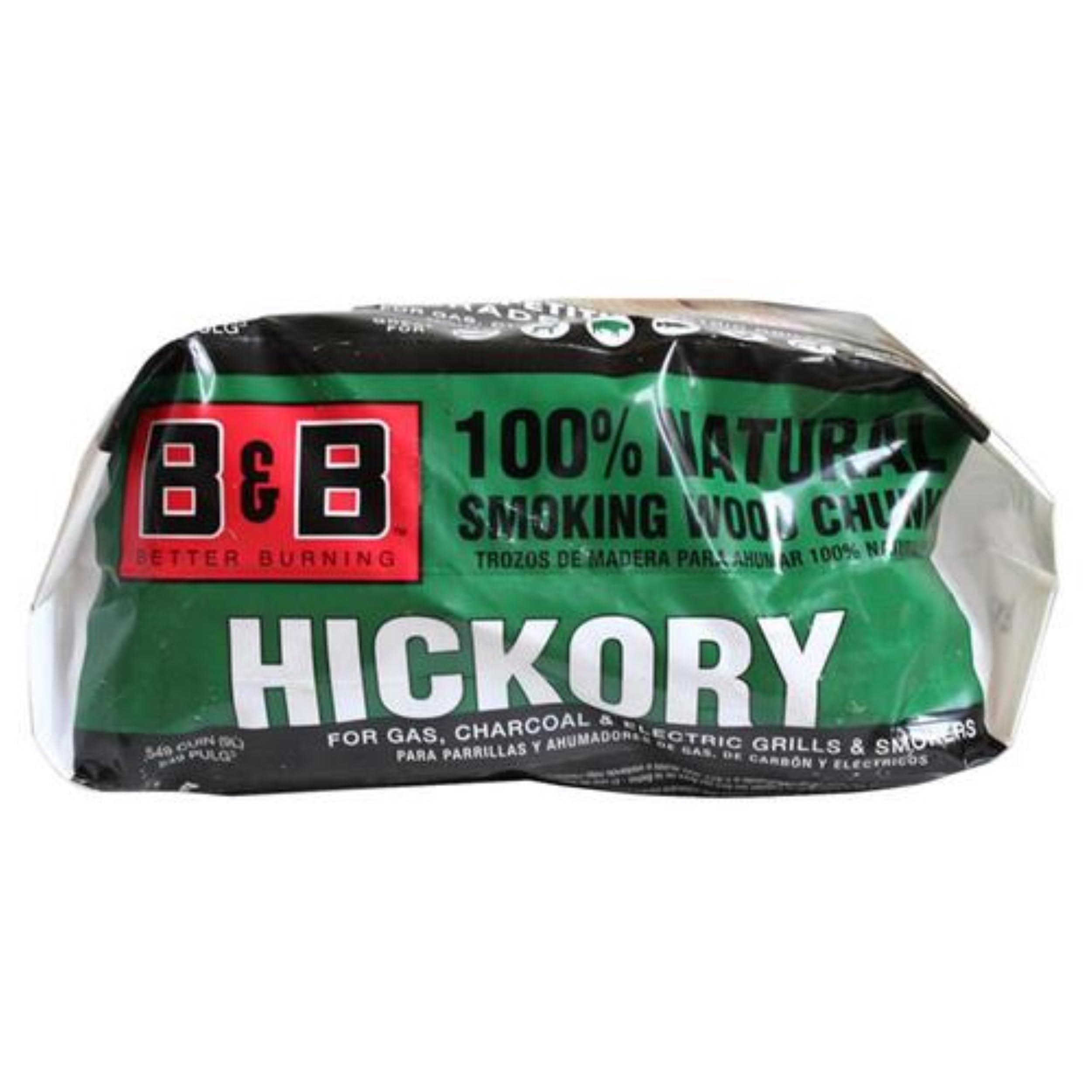 B&B Charcoal Hickory Wood Smoking Chunks 549 cu. in. - Case of: 1