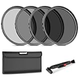 Neewer 72mm ND Filter Kit: ND2 ND4 ND8 ND16, Lens Cleaning Pen, Neutral Density Filter Pouch and Accessories Kit Compatible with DSLR Cameras