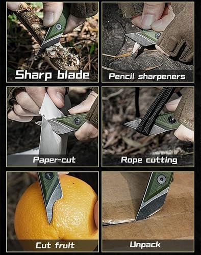 Miniatura 7 de HOLYEDGE Navajas tácticas de bolsillo de espiga completa, cuchillo de hoja fija G10, mango G10, cuchillo de cuello para exteriores, campamento,