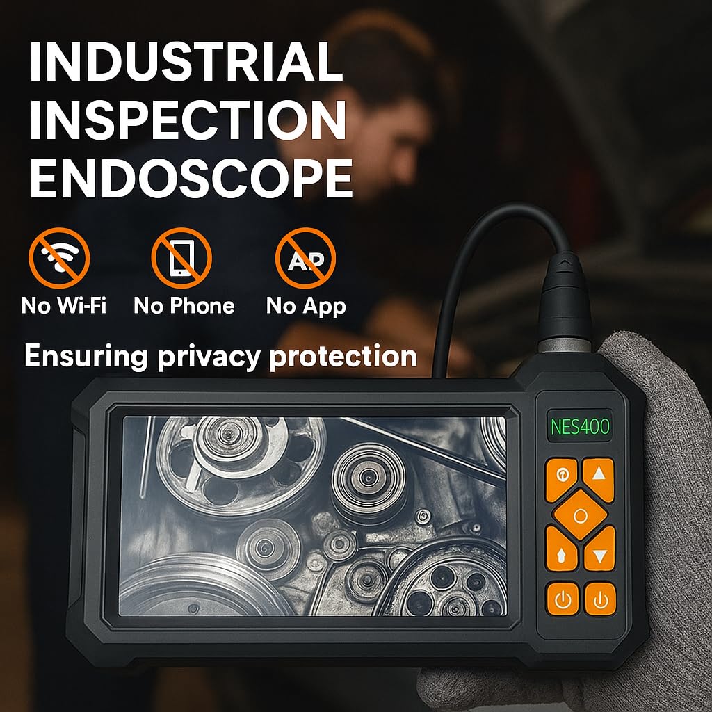 Endoscope Camera with Light, 1920P HD Borescope Inspection Camera with 4.3" IPS Screen, IP67 Waterproof with 8 LEDs & 16.4ft Semi-Rigid Snake Camera for Automotive Pipe Tools Gadgets for Men — Amazon image 3