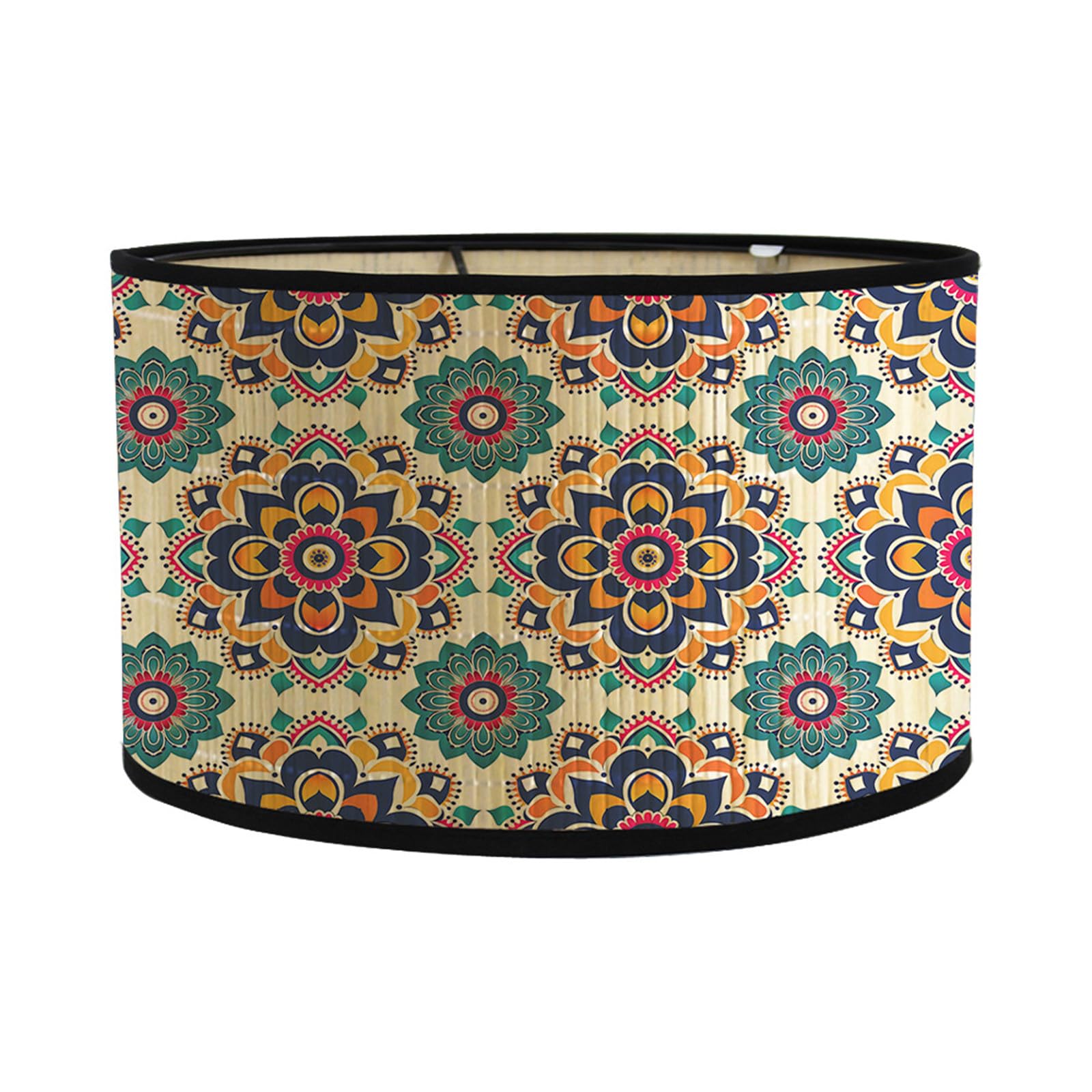 FANSU Round Drum Light Shade for Table Lamp Modern Retro Mandala Pendant Lampshades Easy Fit for Living Rooms, Bedroom, Hallways, Reading Room (Bohemian,30x30x20cm)