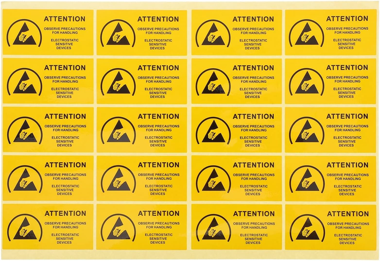 Nalacal Anti-Static Label, 480 Pcs Electrostatic Warning Sticker Attention Sensitive Devices Fluorescent Static Caution Stickers Label Anti Esd 60X30Mm