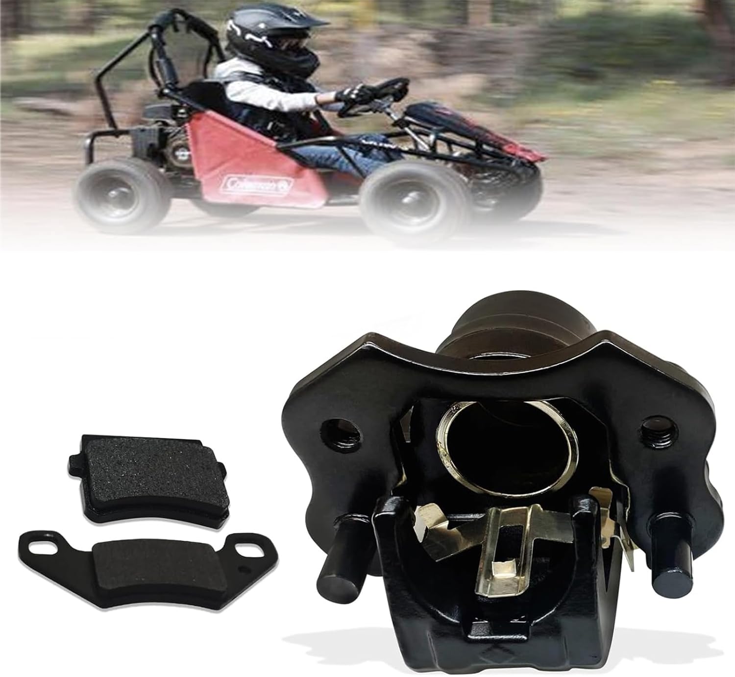 QYMOTO Coleman CK100-S Brake Caliper and Pads for 98cc Go Kart Hydraulic Rear Brake Coleman Powersports 98 cc 3.0 HP SK100 CK100 Go Kart
