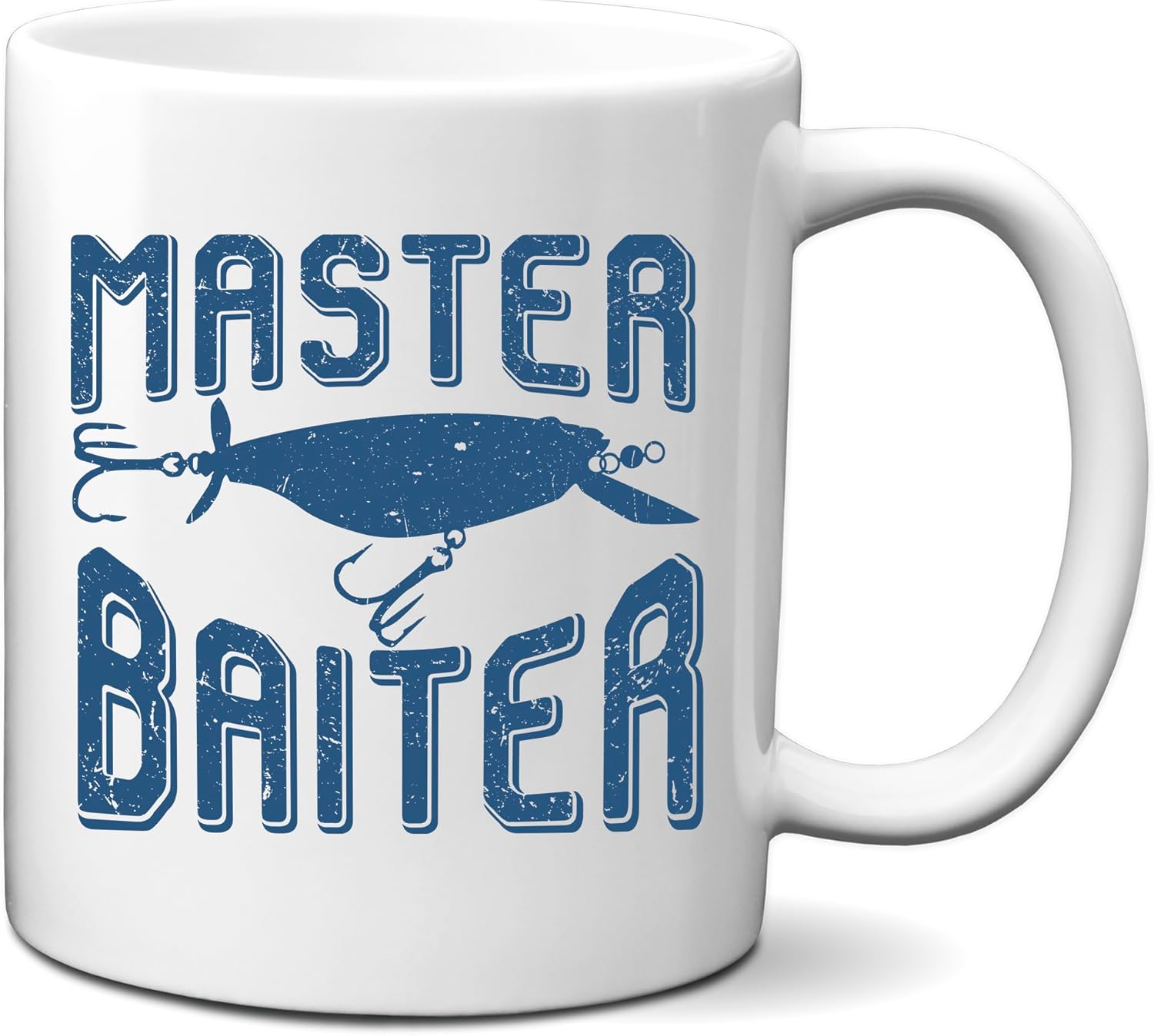 Ink Trendz Funny Master Baiter Coffee Mug Fishing Fish Novelty Cup Great Gift Idea For Men Him Dad Grandpa Fisherman (Rustic Blue) - Image 4