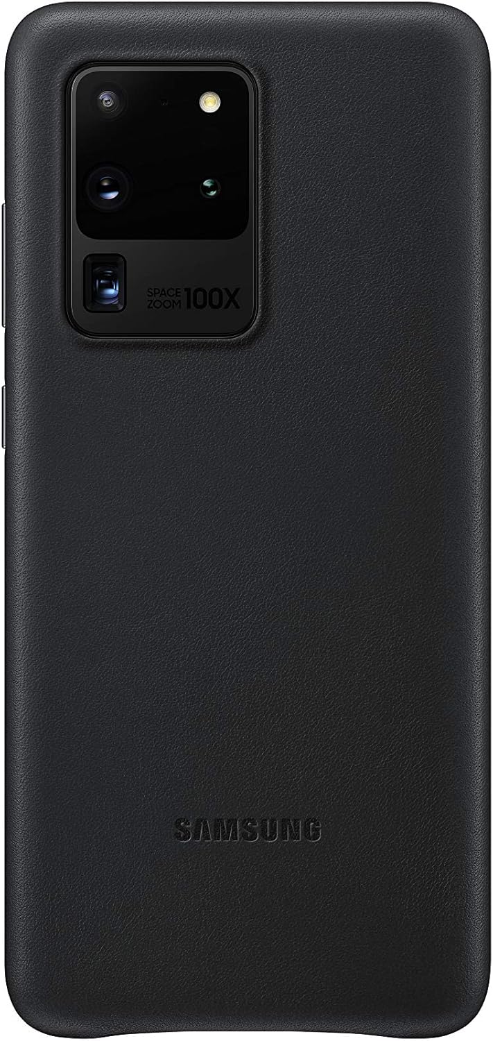 Samsung Galaxy S20 Ultra Case, Leather Back Cover - Black (US Version with Warranty)