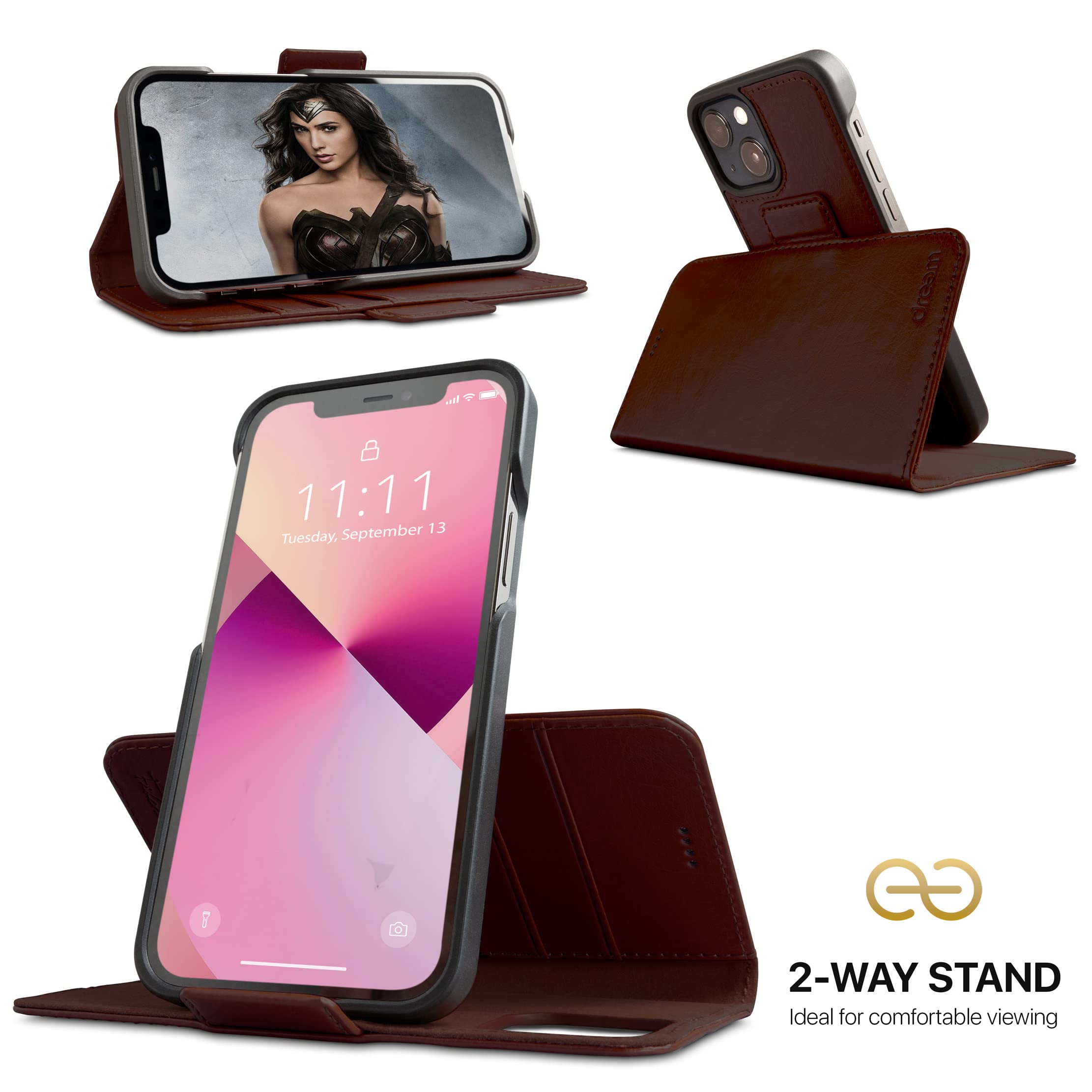 Dreem フィボナッチ（Fibonacci）2イン1 財布型ケース Apple iPhone 13用 - 高級ビーガンレザー製 マグネット着脱式 耐衝撃 携帯電話ケー Amazon.co.jp: Dreem フィボナッチ（Fibonacci）2イン1 財布型ケース