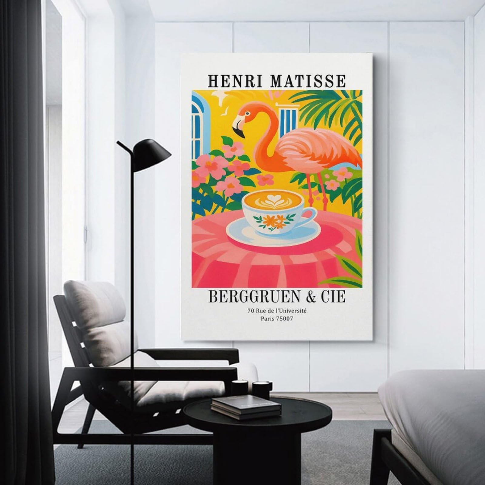 Junmoney Unframe-Style Henri Matisse Flamingo Coffee Art Print Wall Art Print, 20X30inch(50X75cm), For Workspace Walls, Study Corners Or Bedrooms, A Smart Decor Choice For Study Walls