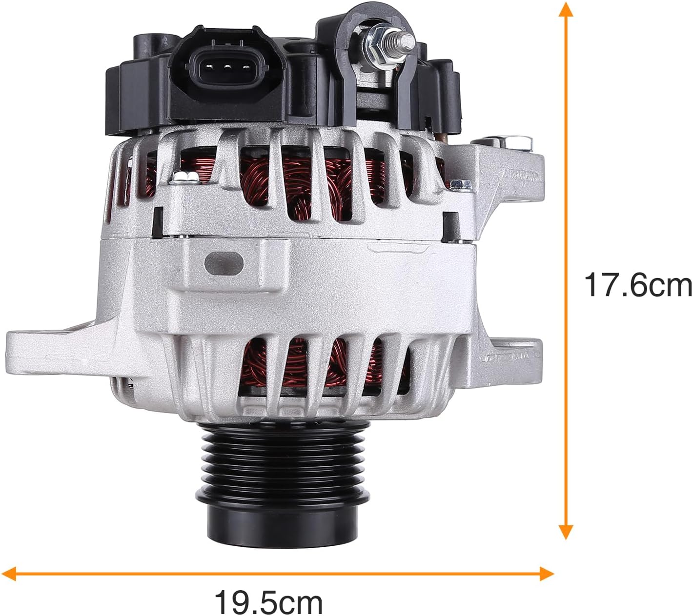 Alternator Fit for 2013-2017 for Hyundai 2014-2016 for Kia Forte Koup 2015-2016 for Kia Forte5 2012-2017 for Kia Rio 2013-2016 for Kia Soul 12V 110A 6-Groove CW IR IF Replace 11609