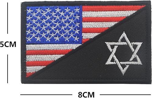 Miniatura 2 de Parches bordados de la bandera de Estados Unidos e Israel  Israel Jewish Star of David Flags Tactical Militar Moral Emblema Brazalete Insignias