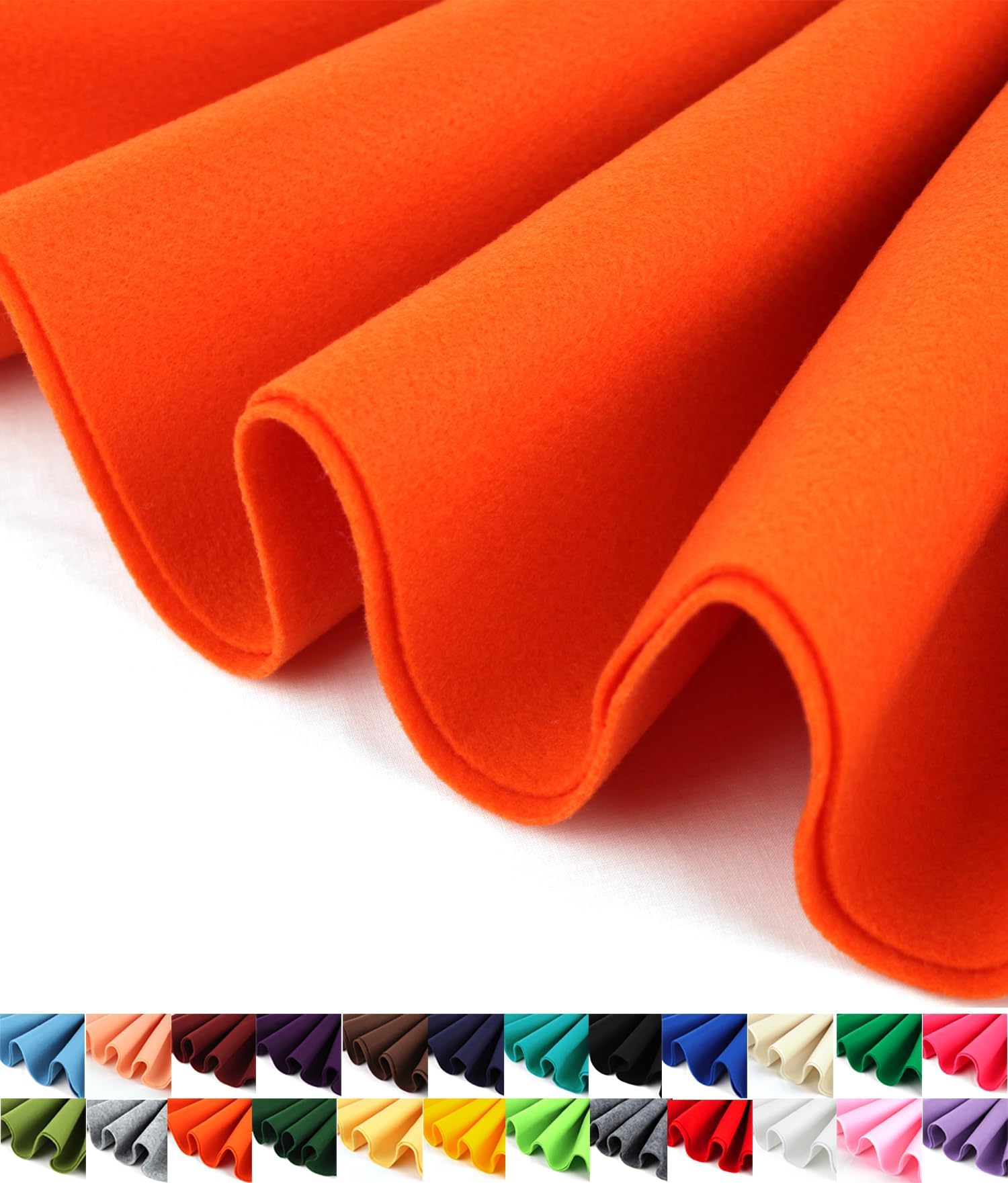 Barcelonetta | Felt Fabric | 72" Wide | 1.6mm Thick | Acrylic & Soft | Felt by the Yard | Felt for DIY Crafts, Projects, Sewing (Orange, 2 Yard)