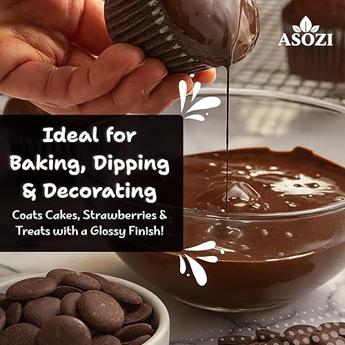 Miniatura 3 de Obleas de chocolate negro para derretir 2 libras, chocolate suave y cremoso, perfecto para sumergir, hornear, hacer dulces y decorar postres, ideal