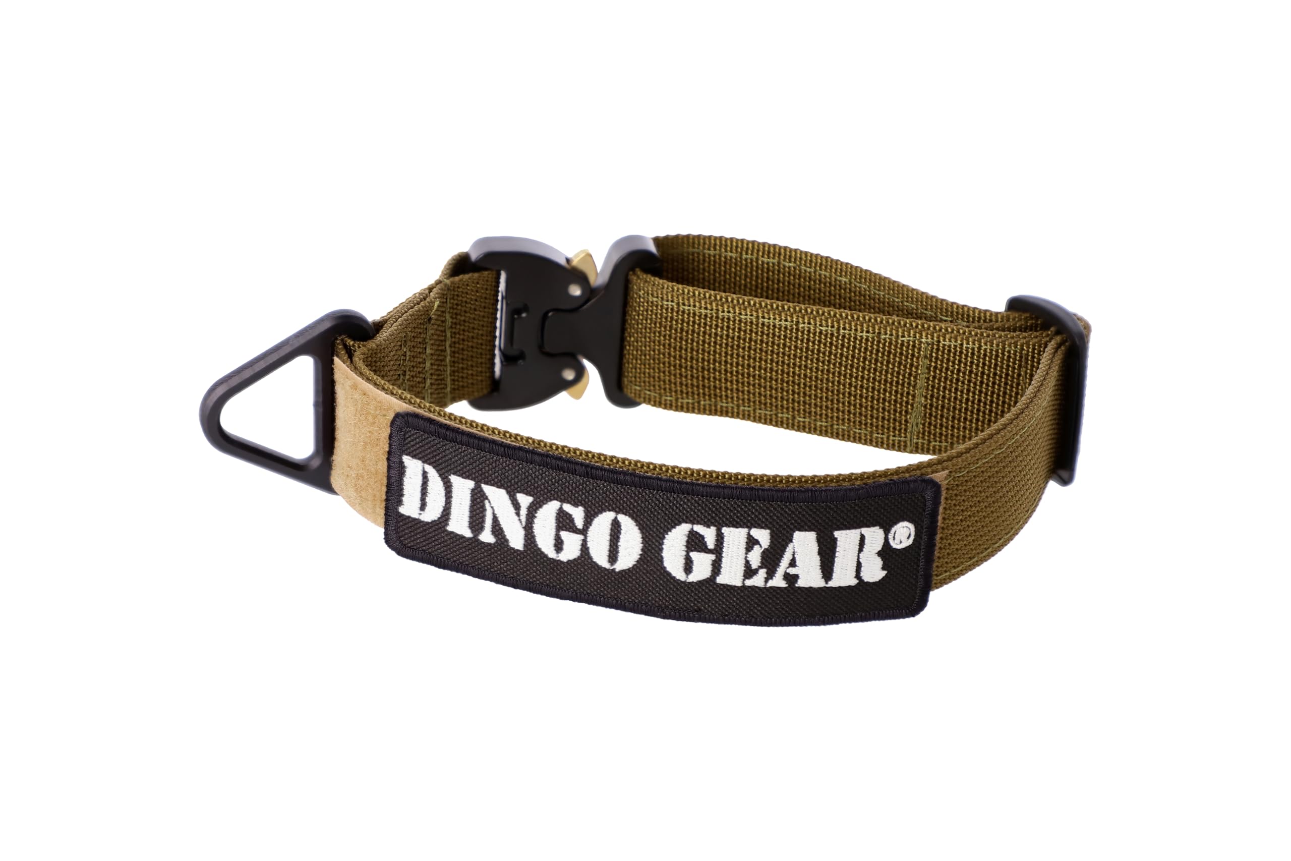 DINGO GEAR Cobra Dog Collar with Professional Safety Buckle, and Label Attached with Velcro-like Fastener, for Defence Training, Special Tasks, Neck Girth 38-48 cm, Coyote Brown (S03132) โ image 1