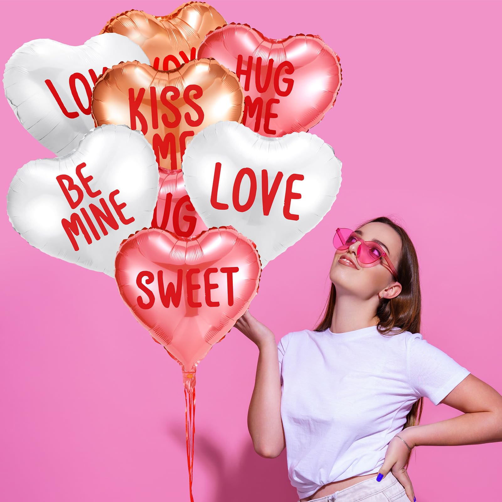 Snapklik.com : 30 Pcs Valentines Day Candy Heart Balloons 18 Inch Foil ...