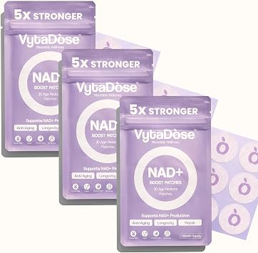 Premium High Dose NAD+ Patches for Women and Men 5X Stronger - a New kind of NAD+ Patch for Daily Energy & Focus Wellness Patches - Water Resistant, Vegan, Extra Strong, 3 pack, 3 Months Supply