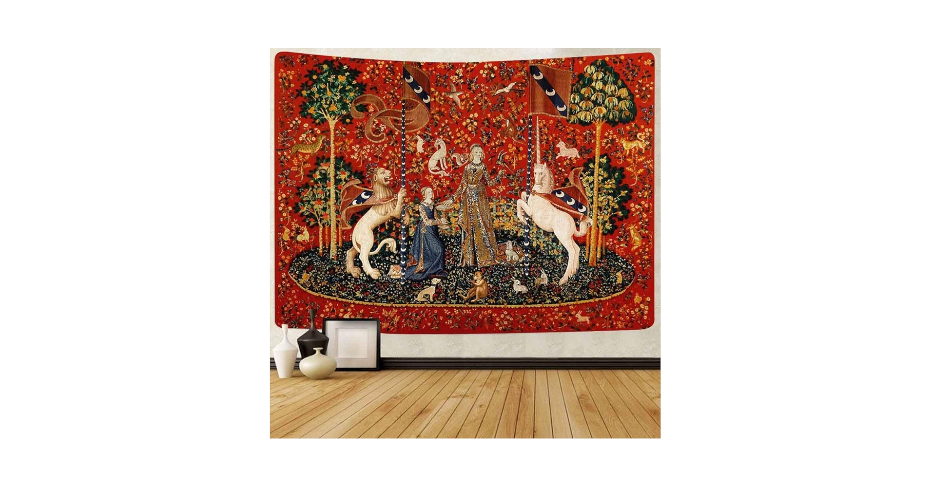 Amazon.co.jp: 中世フランス美術タペストリー乙女とユニコーン
