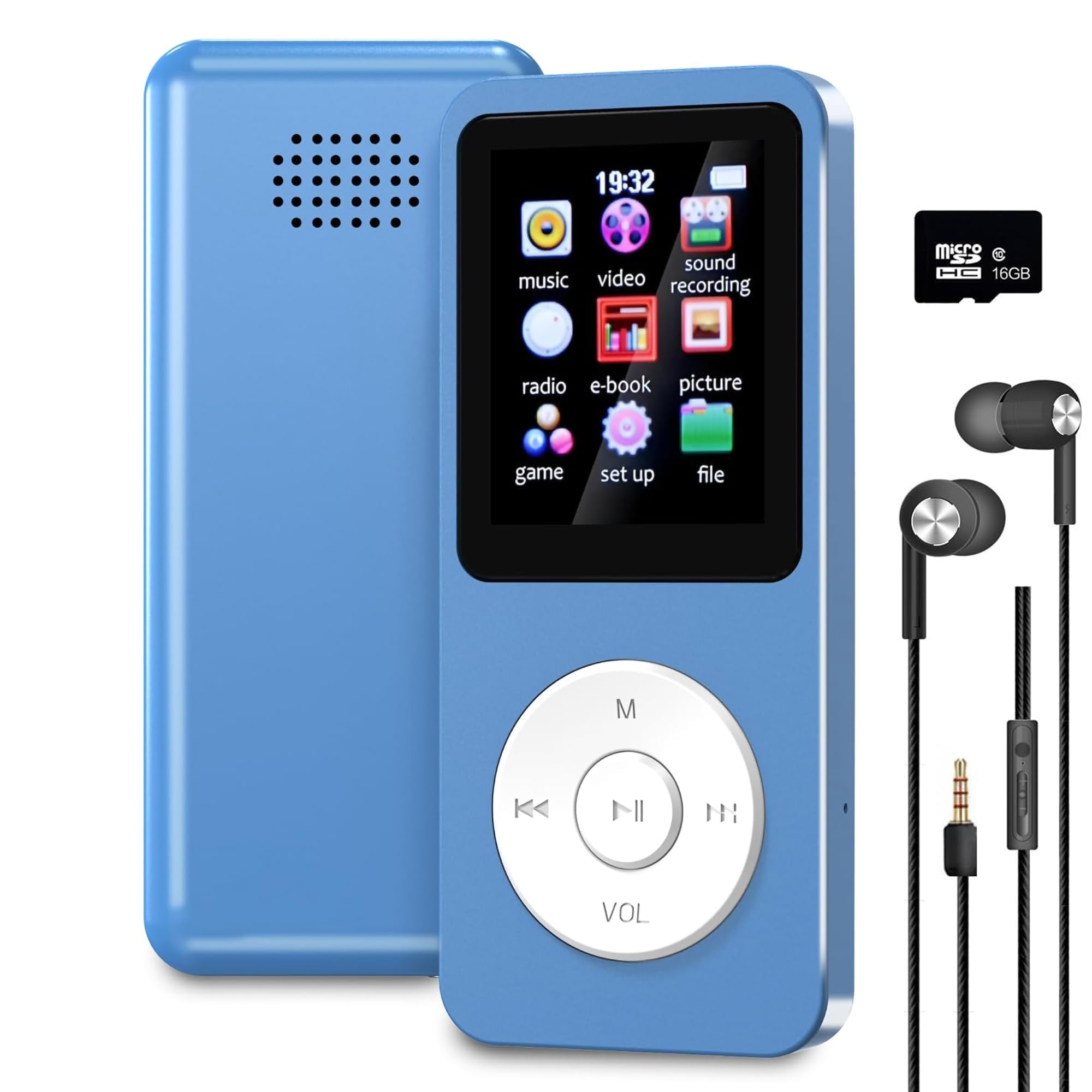 Sounce 16GB Mini MP3 Music Player with Bluetooth 5.4, HiFi Lossless Audio, Video Playback, Voice Recording, FM Radio, E-Book Reader & Built-in Speaker | Expandable Up to 128GB (Blue)-image-39