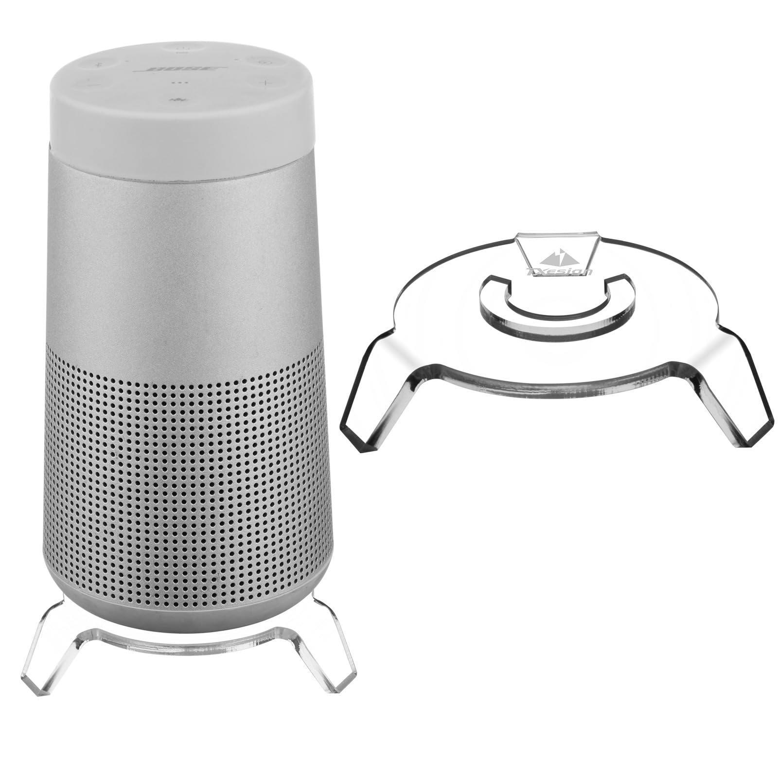 TXEsign Table Stand for Bose SoundLink Revolve Portable Speaker Acrylic Desktop Holder Mount for Bose SoundLink Revolve Speaker Bracket with Anti Slip Base(Transparent)