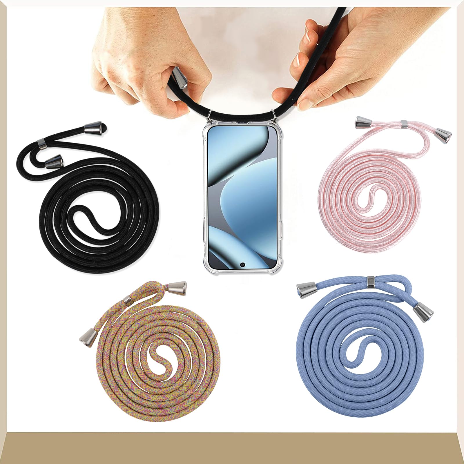 Etui z łańcuszkiem na telefon komórkowy z paskiem dla Google Pixel 10/Pixel 10 Pro, etui z łańcuszkiem i sznurkiem do zawieszenia, przezroczywe etui TPU, odporne na uderzenia i zarysowania