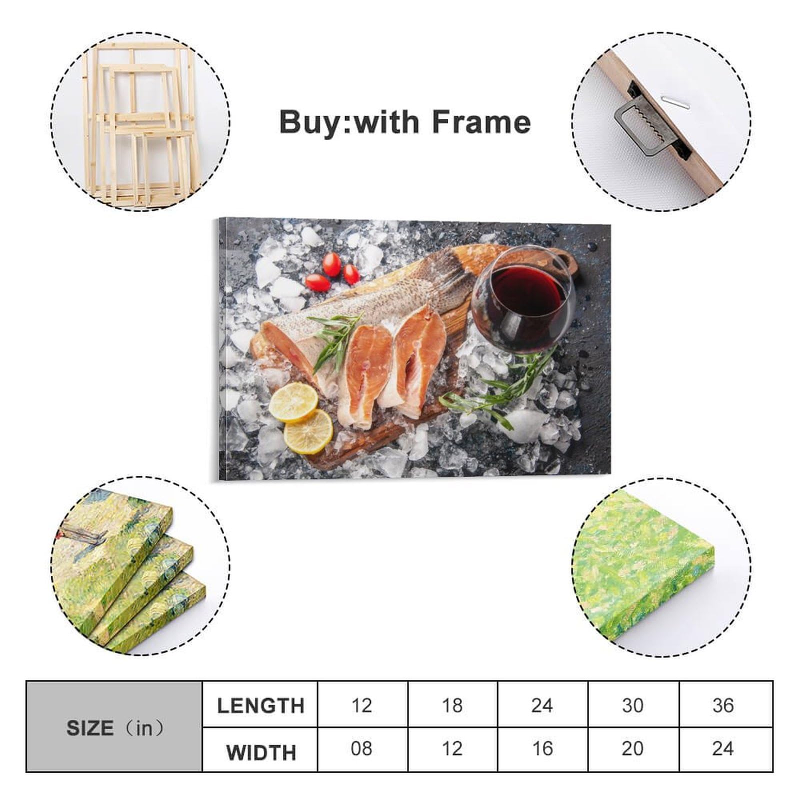 NIZIEE Delicious Food Poster Fischfilet Sashimi dekoratives Gemälde Leinwand Poster 60 x 90 cm