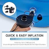 Vista 7 de Tina portátil CO-Z plegable e inflable, de PVC, con bomba de aire eléctrica